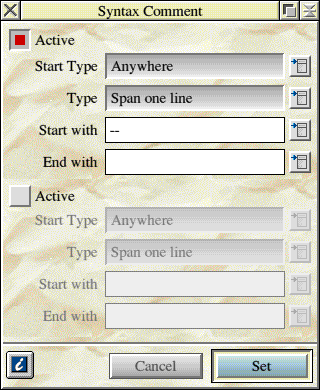 Syntaxcomment definitions